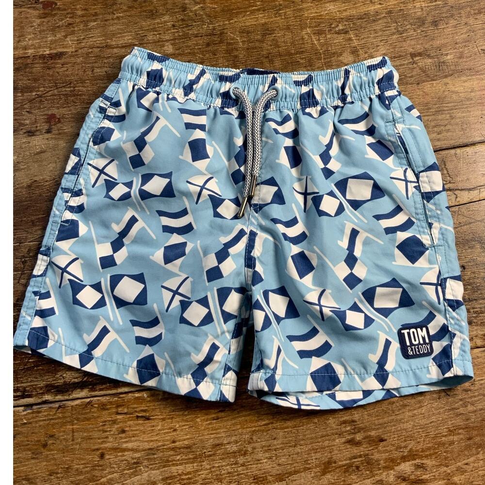 Tom & Teddy Blue Swim Trunks boys size 5/6